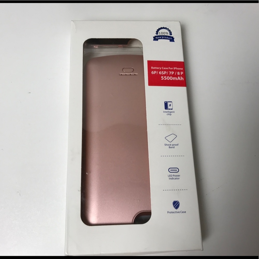 IPHONE Battery Case for‎ 6P/6SP/7P/8P Rose Gold NEW